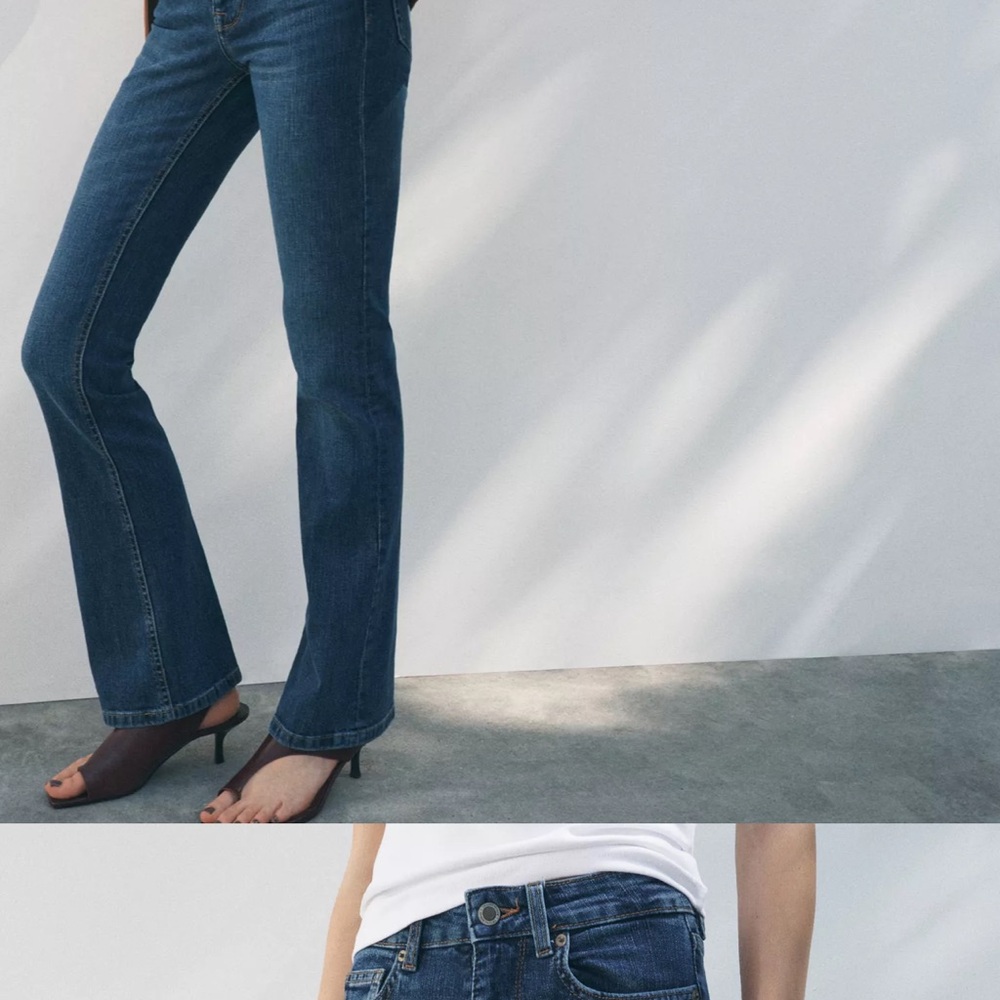 Zara Mid-Rise bootcut jeans (Medium Wash)
